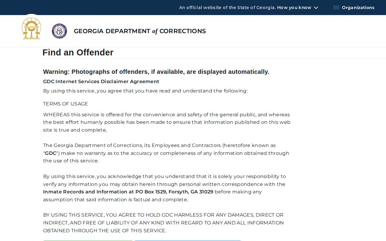 White County released inmate GDC offender search