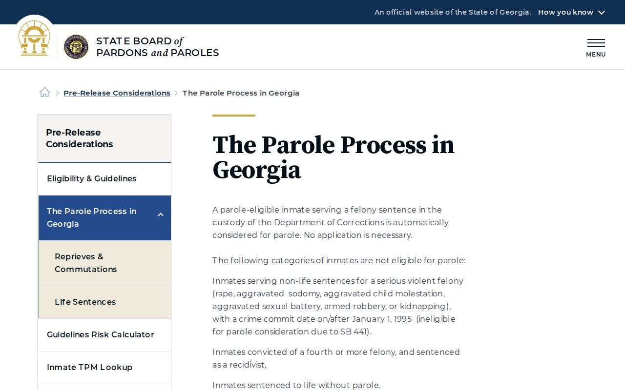 White County parole review and release process