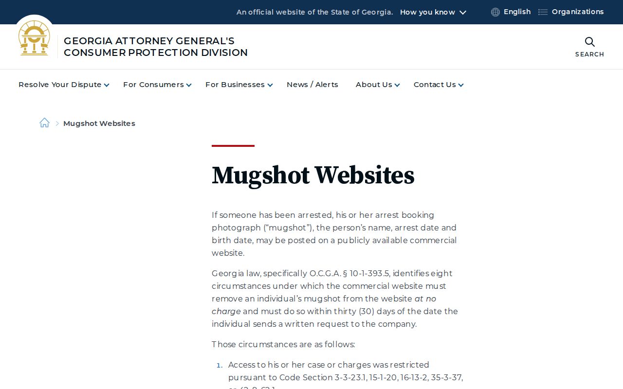 White County released mugshot removal information from the Georgia Attorney General